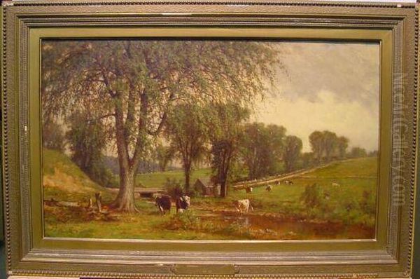 Bucolic Landscape Oil Painting by John Henry Mole