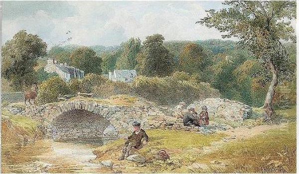 The Young Anglers Oil Painting by John Henry Mole