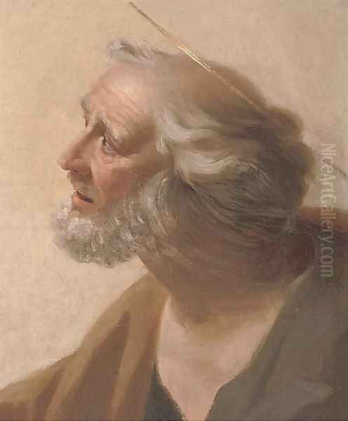 A male Saint Oil Painting by Simon Vouet