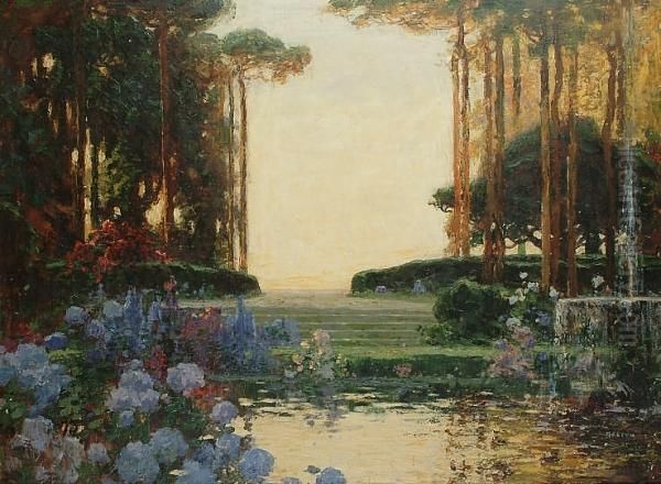 The Garden Of Romance Oil Painting by Thomas E. Mostyn