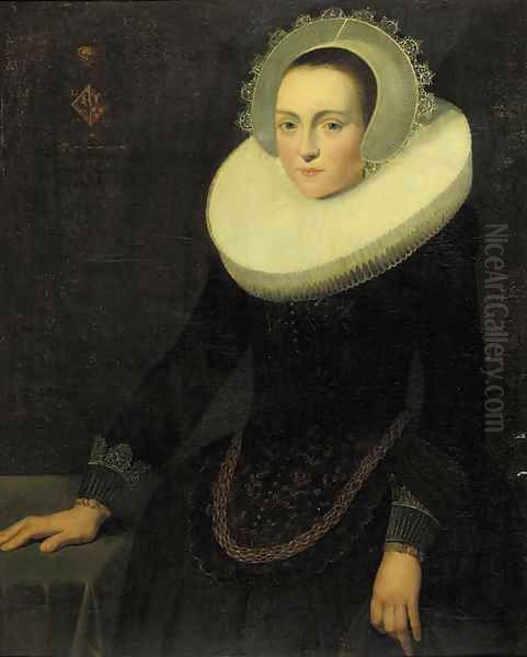 Portrait of a lady, aged 24 Oil Painting by Cornelis De Vos