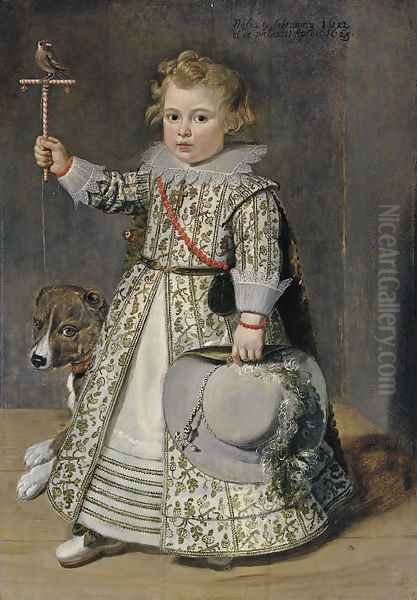 Portrait of boy aged two Oil Painting by Cornelis De Vos