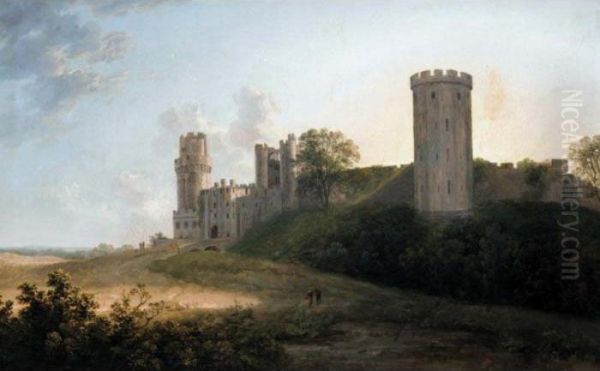 View Of Warwick Castle, The South East Front Oil Painting by Alexander Nasmyth