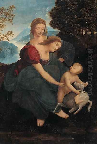 The Madonna and Child with Saint Anne Oil Painting by Leonardo Da Vinci