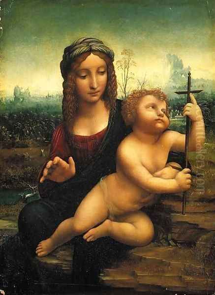 The Madonna of the Yarnwinder Oil Painting by Leonardo Da Vinci