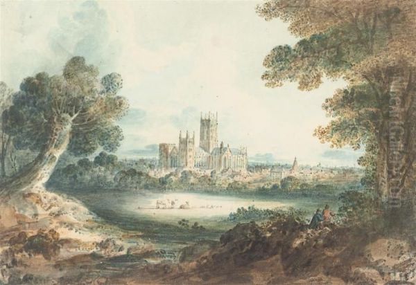 Two Views Of Canterbury Cathedral Oil Painting by Nicholson, F.