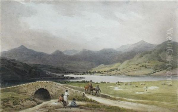 A View Of The Lake District Oil Painting by Nicholson, F.