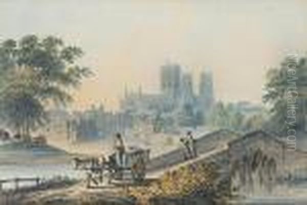 York Minster From The River Foss Oil Painting by Nicholson, F.