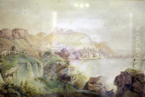 Scarborough From The South Oil Painting by Nicholson, F.