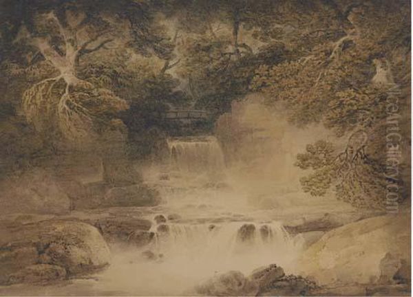 Cascade In Cottendale, The Head Of Wensleydale Oil Painting by Nicholson, F.