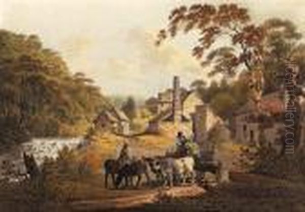 The Old Forge At Knaresborough Oil Painting by Nicholson, F.