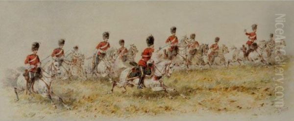 2nd Dragoons (royal Scots Greys) Oil Painting by Orlando Norie