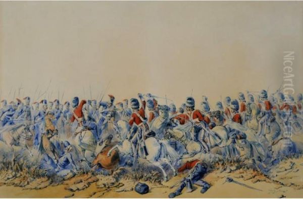 The 2nd, Or Royal North British Dragoons At Balaclava, 25th September Oil Painting by Orlando Norie