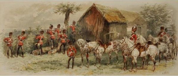 2nd Dragoons (royal Scots Greys) Oil Painting by Orlando Norie