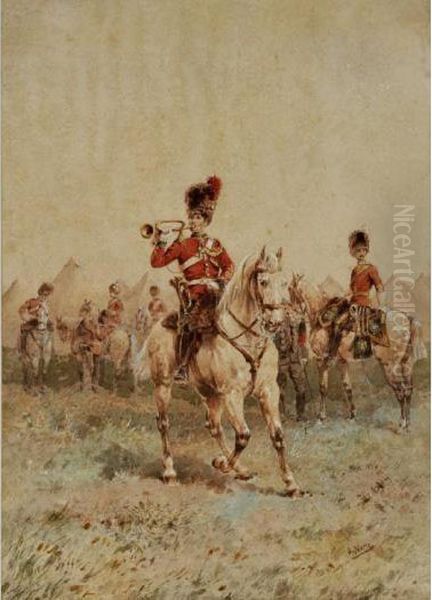 2nd Or Royal North British Dragoons Oil Painting by Orlando Norie