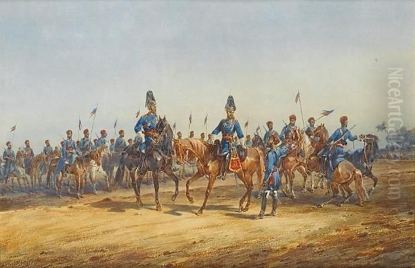 The 6th Bengal Cavalry Oil Painting by Orlando Norie