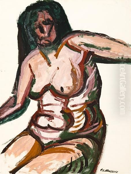 Female Nude Oil Painting by Jose Clemente Orozco