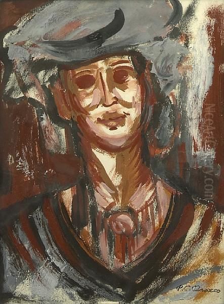 Cabeza De Mujer Oil Painting by Jose Clemente Orozco