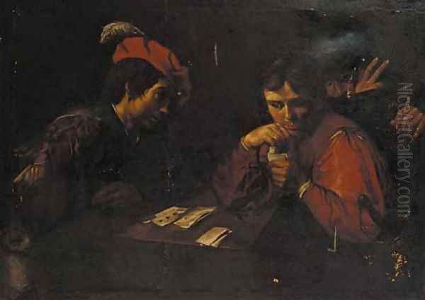 Cardsharps Oil Painting by Jean de Boulogne Valentin