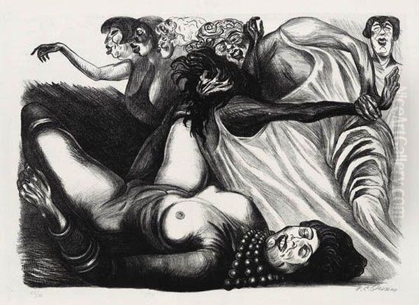 Dead Woman Oil Painting by Jose Clemente Orozco