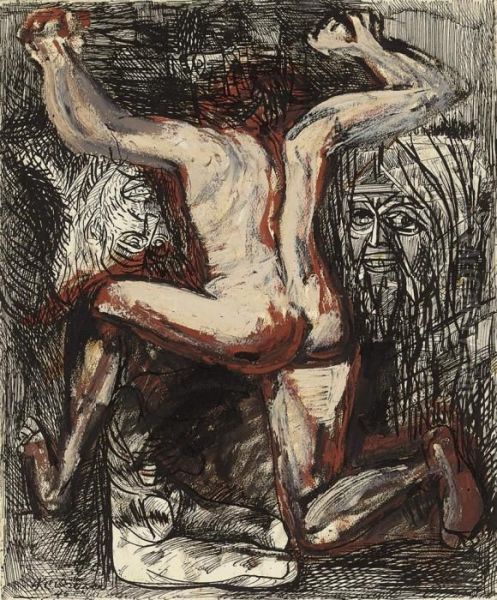 Prometheus Oil Painting by Jose Clemente Orozco