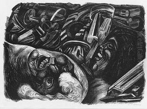 Fragments (h. 27) Oil Painting by Jose Clemente Orozco