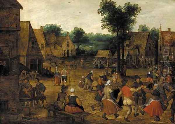 A village kermesse Oil Painting by Lucas van Valckenborch