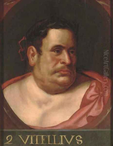 The Emperor Vitellius, in a feigned oval Oil Painting by Otto van Veen