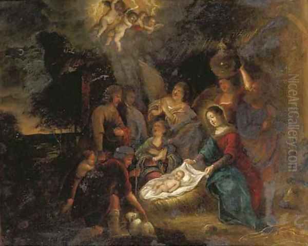 The Nativity Oil Painting by Otto van Veen