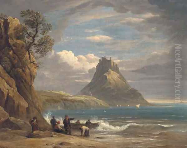 St. Michael's Mount, Cornwall Oil Painting by John Snr Varley