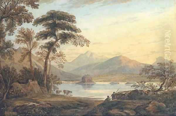 Kilchurn Castle, Loch Awe Oil Painting by John Varley