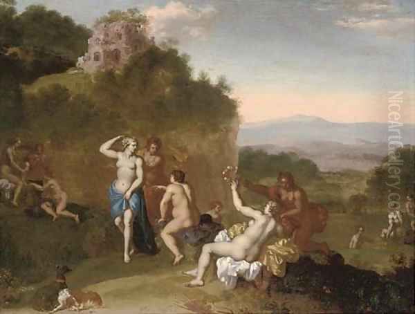 Diana and her nymphs bathing Oil Painting by Daniel Vertangen