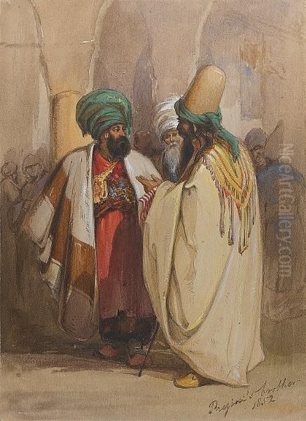 An Album Of Watercolours And Drawings Depicting Constantinople Oil Painting by Amadeo Preziosi