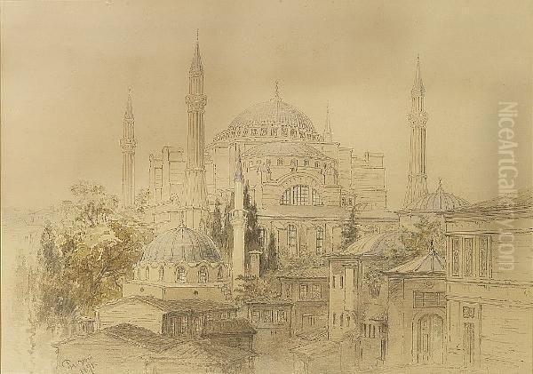 Hagia Sofia Oil Painting by Amadeo Preziosi