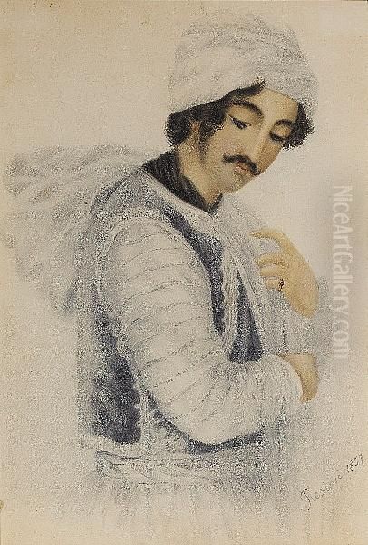 Portrait Of A Young Turk Oil Painting by Amadeo Preziosi