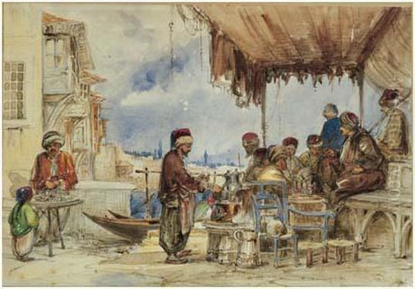 Cafe Turc. Oil Painting by Amadeo Preziosi