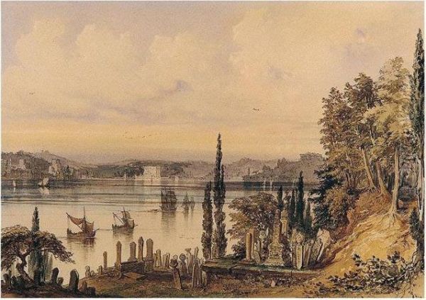 The Golden Horn, Constantinople Oil Painting by Amadeo Preziosi