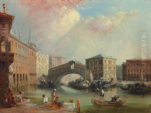 The Rialto, Venice Oil Painting by Edward Pritchett