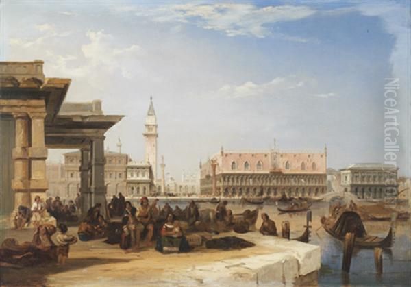 Vue De Venise Oil Painting by Edward Pritchett