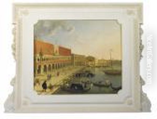 The Doge's Palace Oil On Canvas Oil Painting by Edward Pritchett