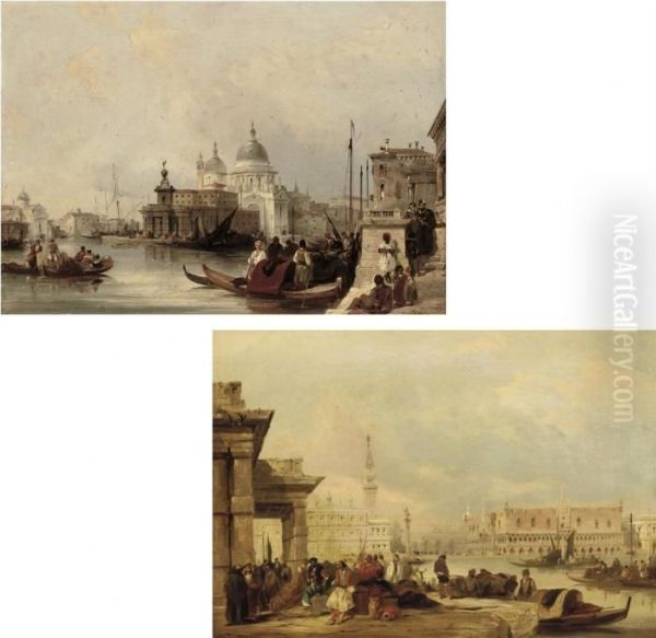 The Doge's Palace From The Dogana Oil Painting by Edward Pritchett