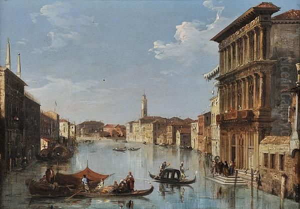 A Side Canal, Venice, Oil On Canvas Oil Painting by Edward Pritchett