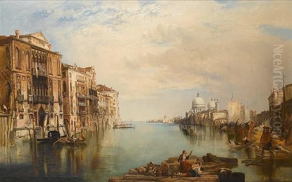 On The Grand Canal, Venice Oil Painting by Edward Pritchett