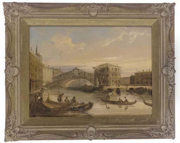 On The Grand Canal Oil Painting by Edward Pritchett