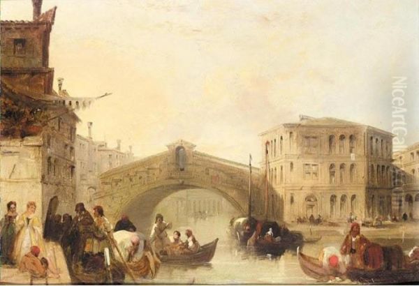 The Rialto Bridge Oil Painting by Edward Pritchett