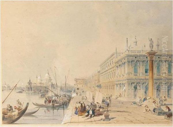 Venice From The Doges Palace Oil Painting by Edward Pritchett