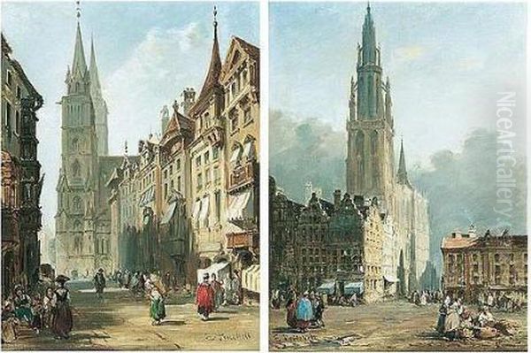 Nuremberg; Antwerp Oil Painting by Edward Pritchett