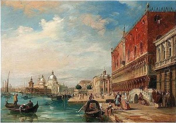 Santa Maria Della Salute From The Doge's Palace, Venice Oil Painting by Edward Pritchett