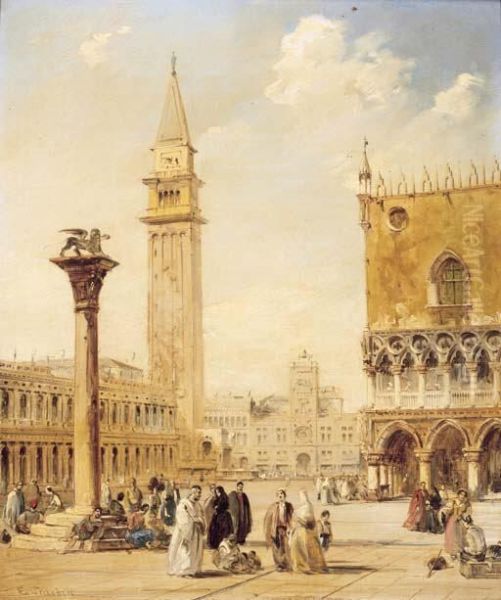 St. Mark's Square Oil Painting by Edward Pritchett