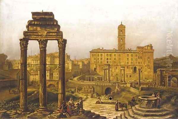 The Forum, Rome Oil Painting by Victor Vervloet